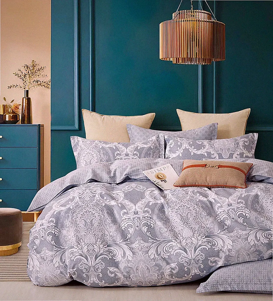 Elegant Paisley Cotton Bedding Set:1 Duvet Cover 2 Pillow Shams Queen/King/Cal K