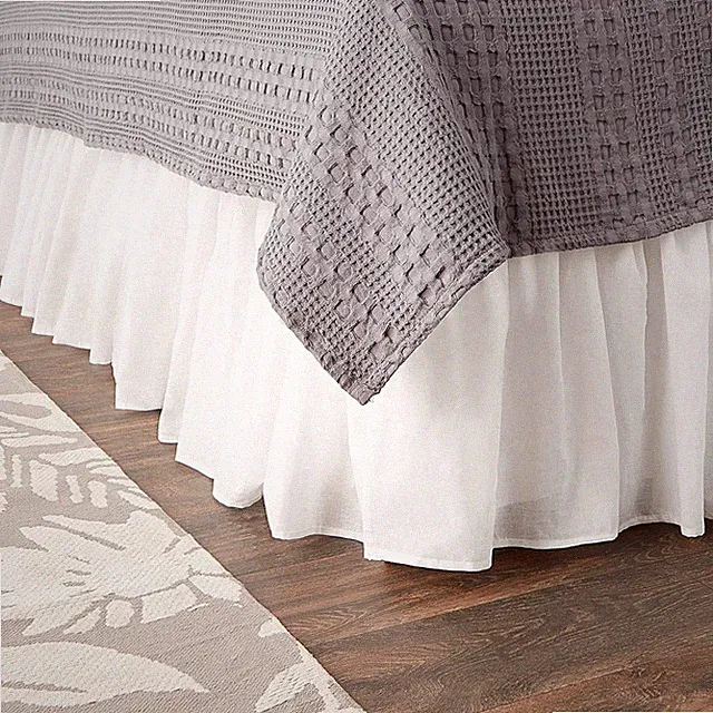 Greenland Home Cotton Voile Dust Ruffle, 18-Inch L, White,Gl-1109Cbst