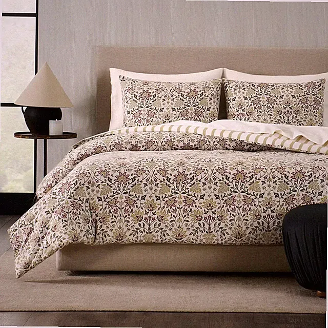 Jeremiah Brent Home 3pc Full/Queen Floral ' Geneva' Cotton Comforter Set Green