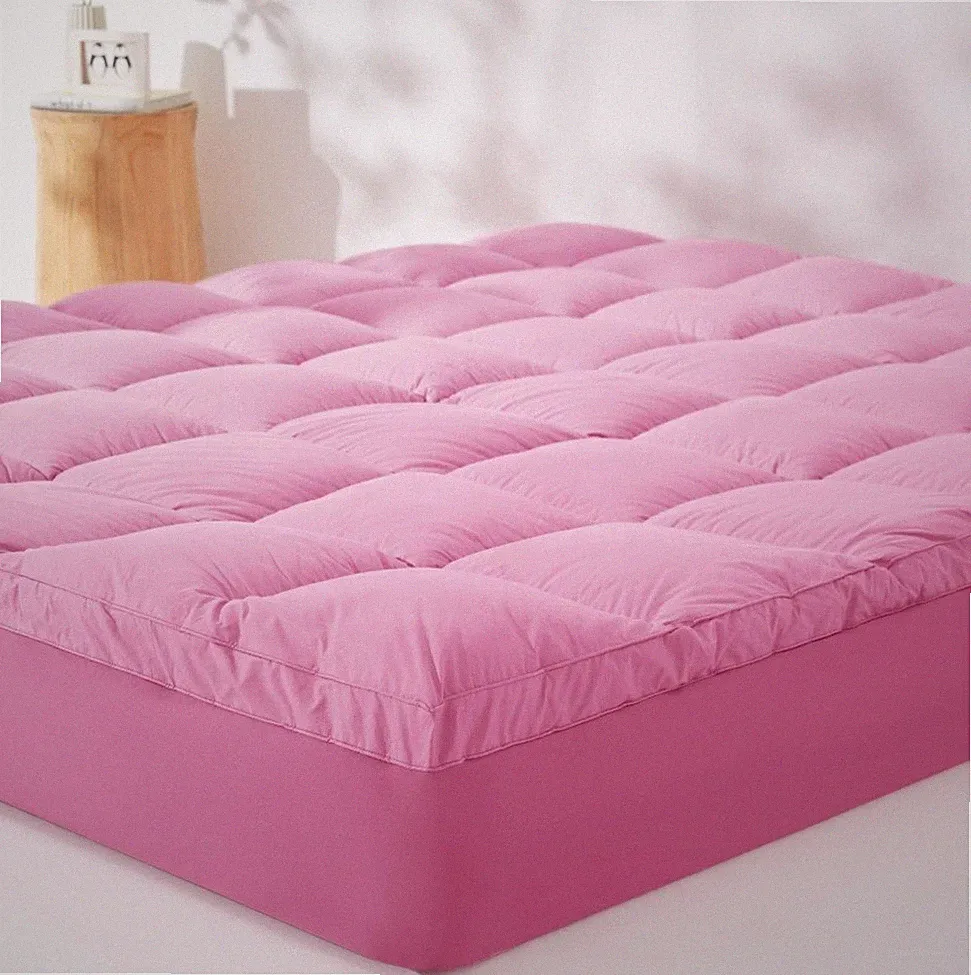 KUB Full Cotton Mattress Topper, Breathable Pillow Top with 8-21 Inch Deep Po...