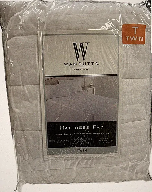 New Wamsutta Cotton Top Hypoallergenic Twin Mattress Pad White