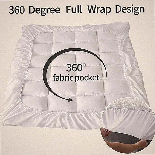 SLEEP MANTRA 100% COTTON MATTRESS TOPPER FULL SIZE - PREMIUM FULL - PURE WHITE