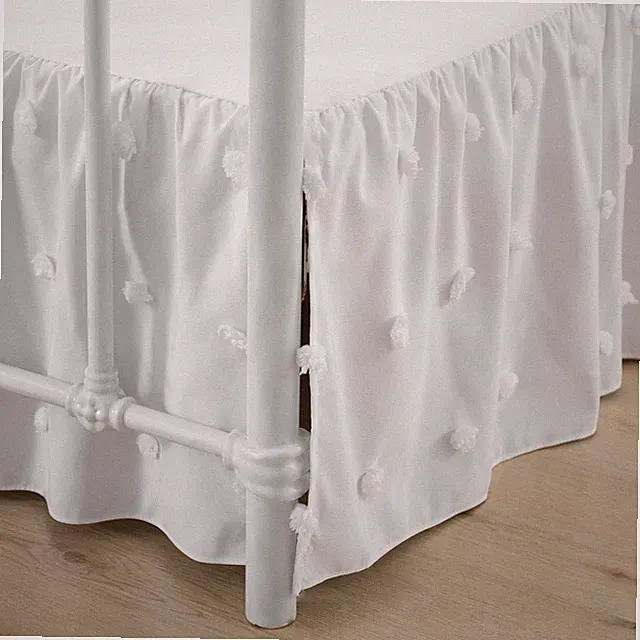 Tufted Bed Skirt Queen Size, Ruffled Bed Skirts with Split Corners, Queen Bed...