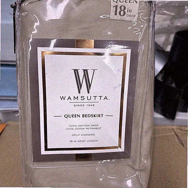 Wamsutta Queen Bedskirt 18” Drop 100% Cotton NEW 400 THREAD CT SPLIT CORNERS !!