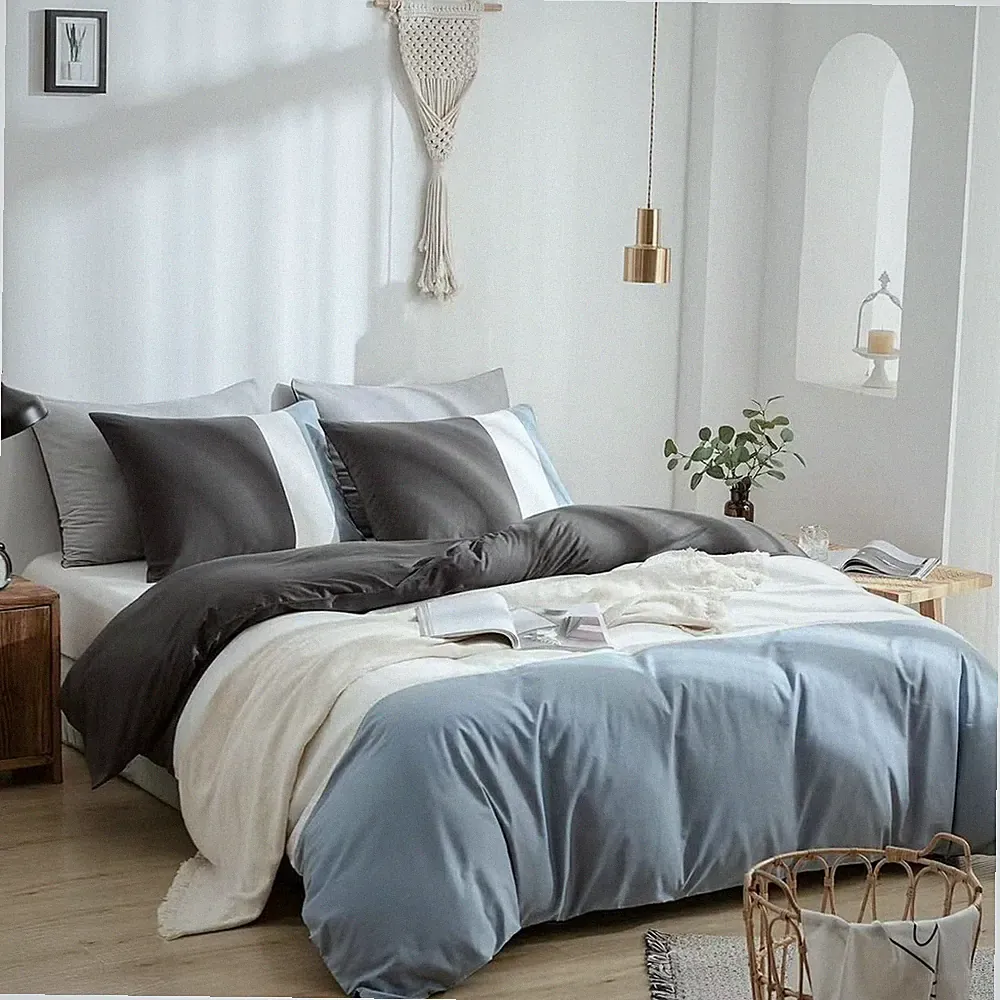 Warmdern Bedding 100% Cotton Ultra Soft 3pcs Duvet Cover Set King Queen Twin